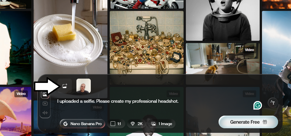 On Gemini's Nano Banana, you can use uploaded images in prompts.