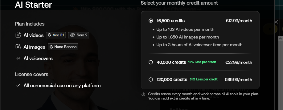 Pricing options for Gemini's Nano Banana.